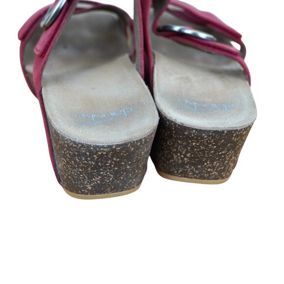 Dansko Suzie Womens Red Wedge Sandals‎ With Buckle Strap Sz 9.5 - 10 - Picture 7 of 8